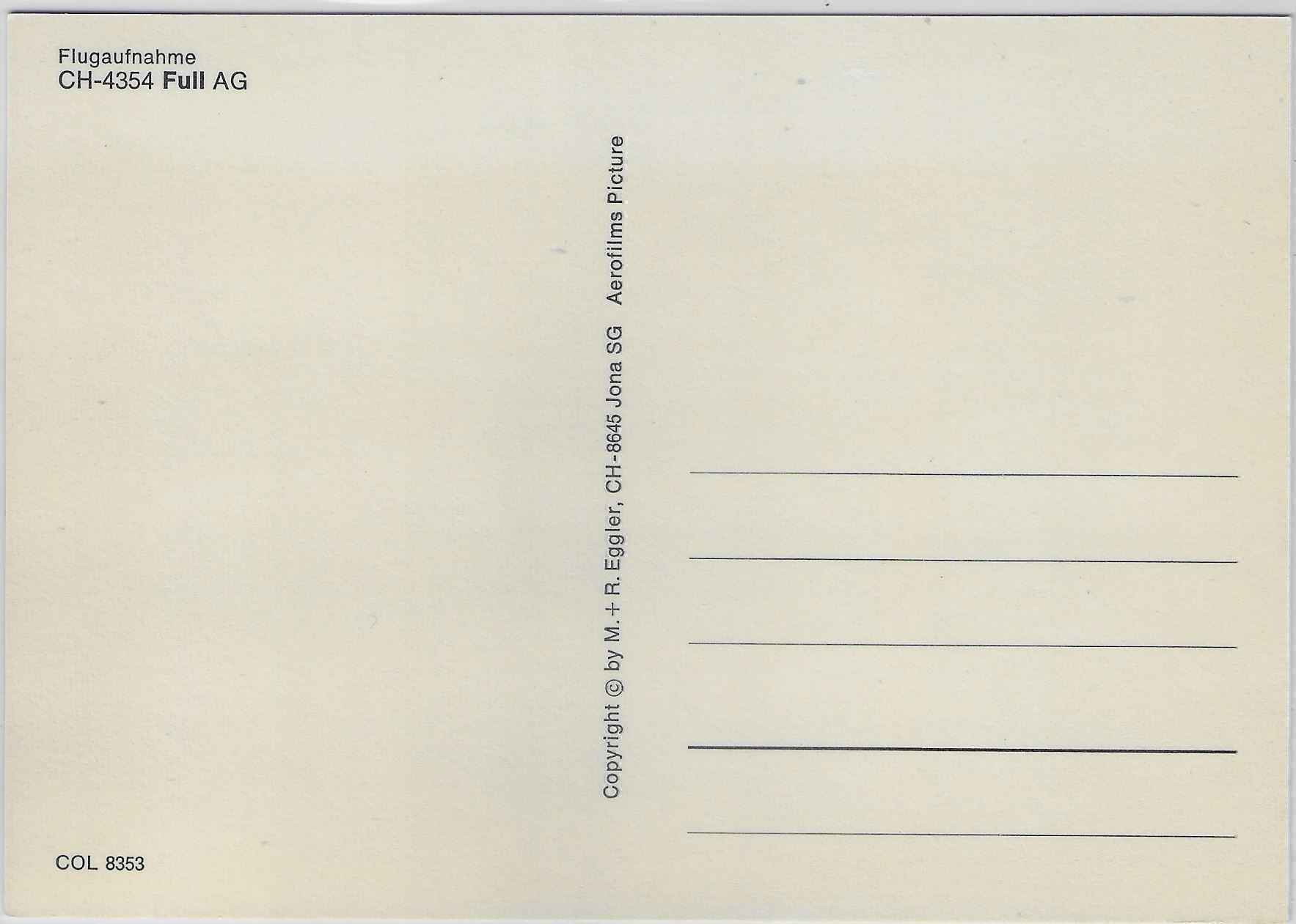 Cartoline postali: Flugaufnahme Full AG – Antico da Ettingen venduto da Kartenplanet 1
