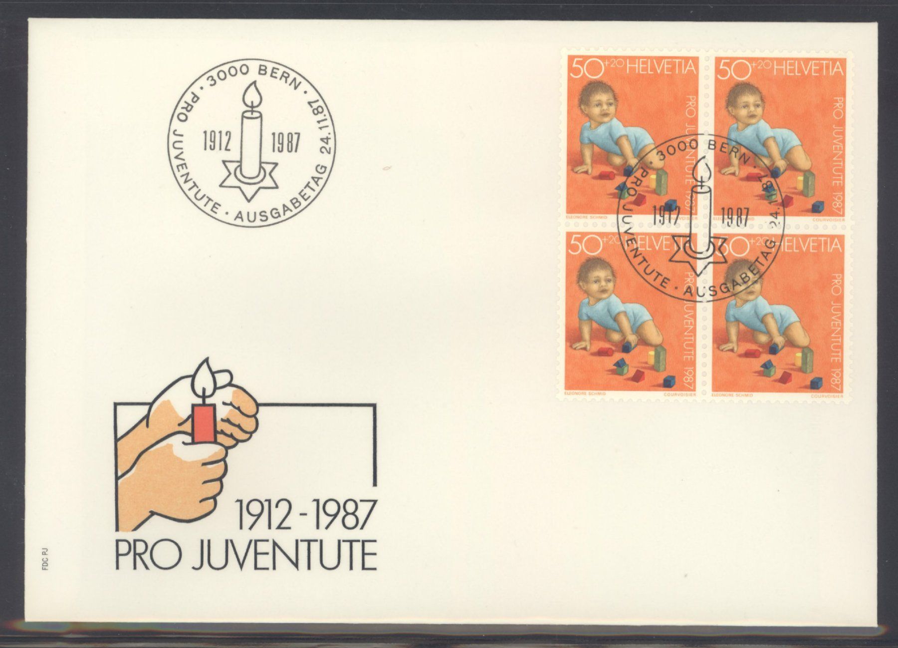 Tutti i francobolli: 1987, FDC, Pro Juventute, Viererblöcke – Usato da Willisau venduto da Vollstempel 3