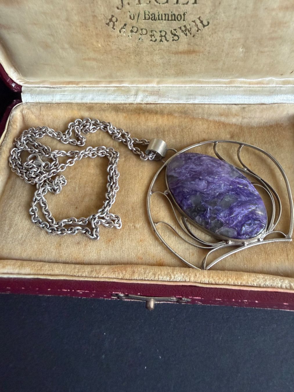 Catenine: Silber Kette 925 mit Charoit Anhänger – Usato da Spiegel b. Bern venduto da Rogger72 2