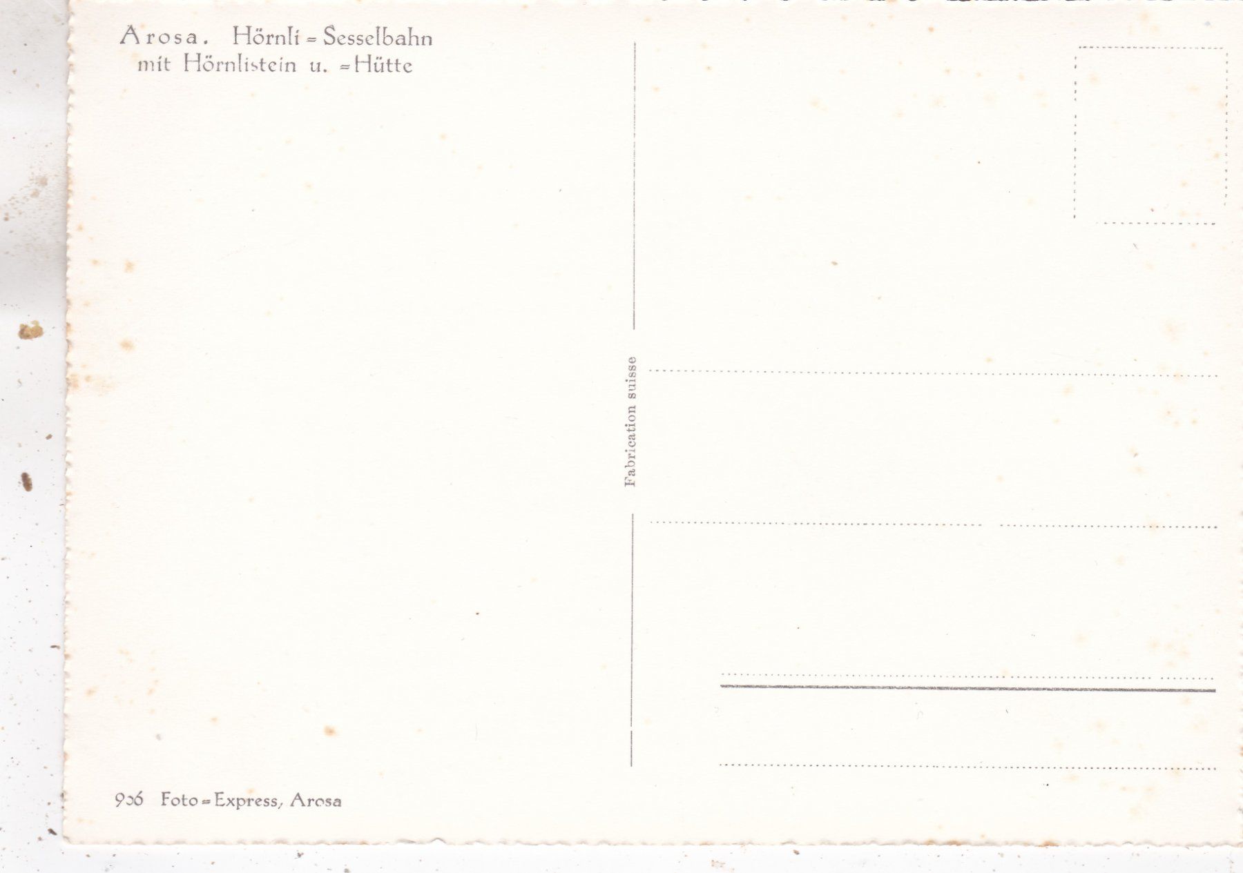 Cartoline postali: Arosa Hörnli Sesselbahn mit Hörnlistein – Usato da Herisau venduto da Lisegrat2008 1