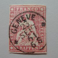 Strubel: 24G (24B4) von GENEVE: 23.9.1861, sehr sauber entw.