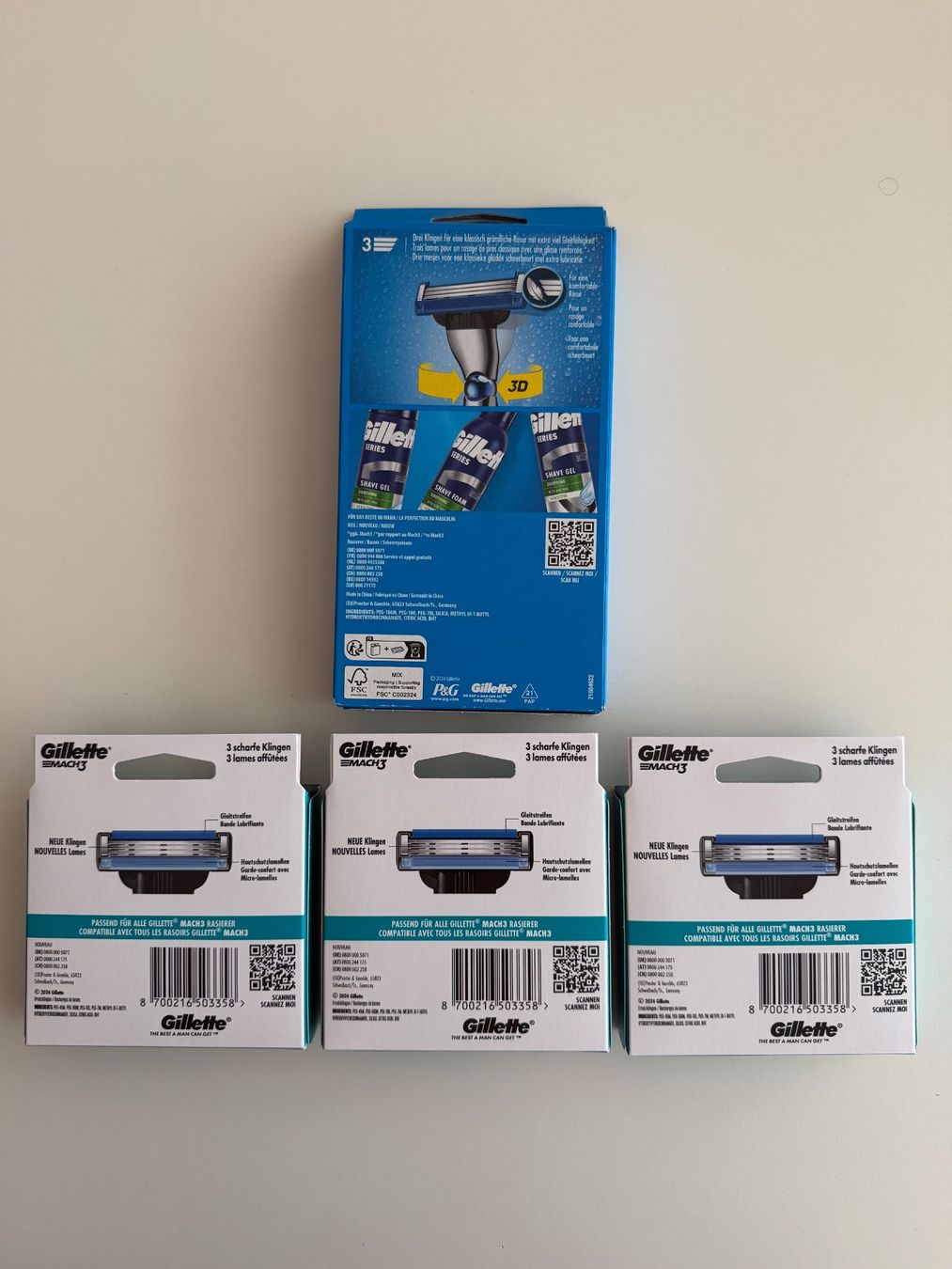 Gillette Rasoi & Lamette da barba: Gillette Mach3, 20 pcs – Nuovo e nell'imballaggio originale da St-Gingolph venduto da GoldenKeys 1