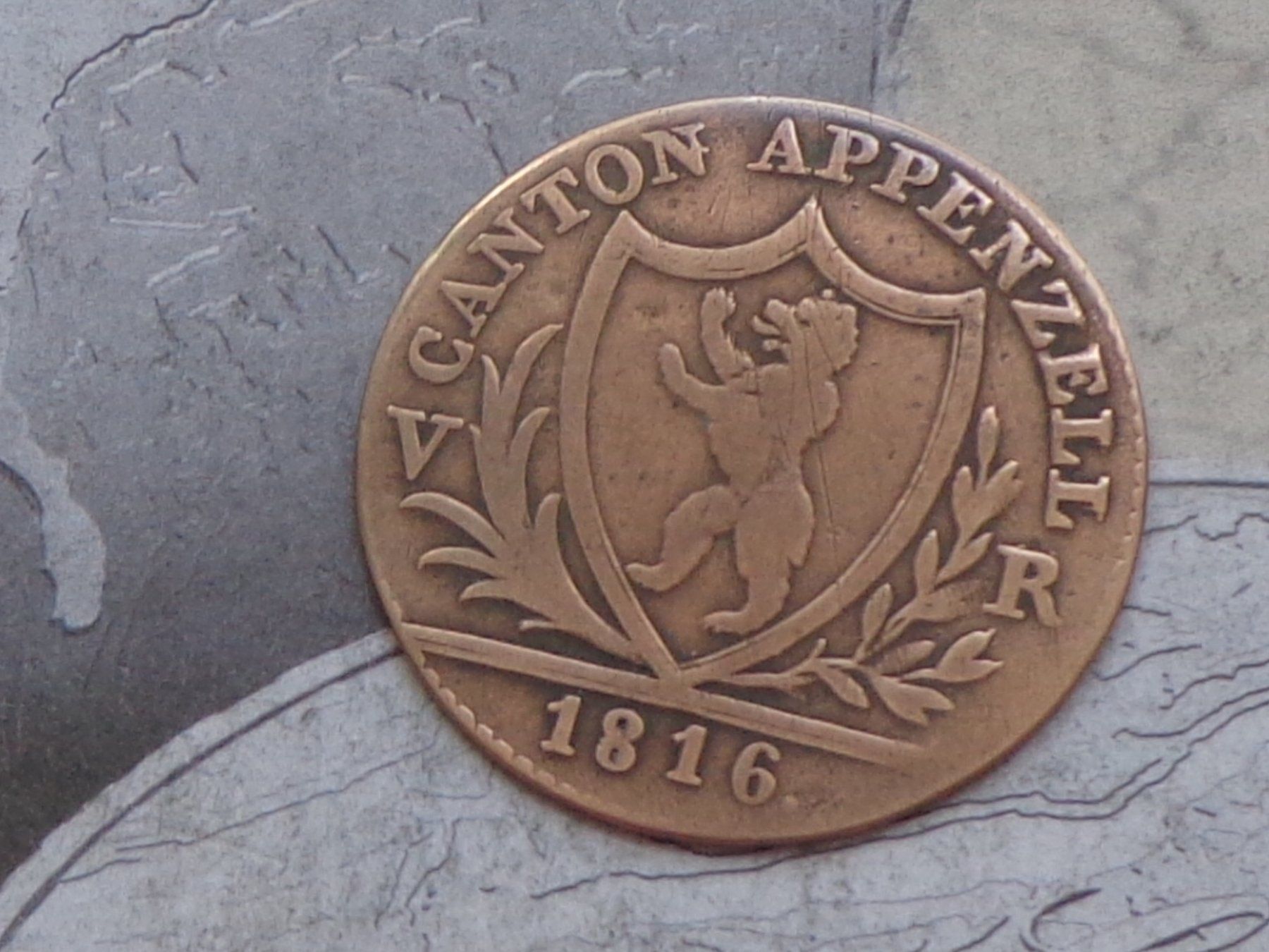 Tutti le monete: Canton Appenzell 1 Batzen 1816 – Usato da Pully venduto da UCA01 1