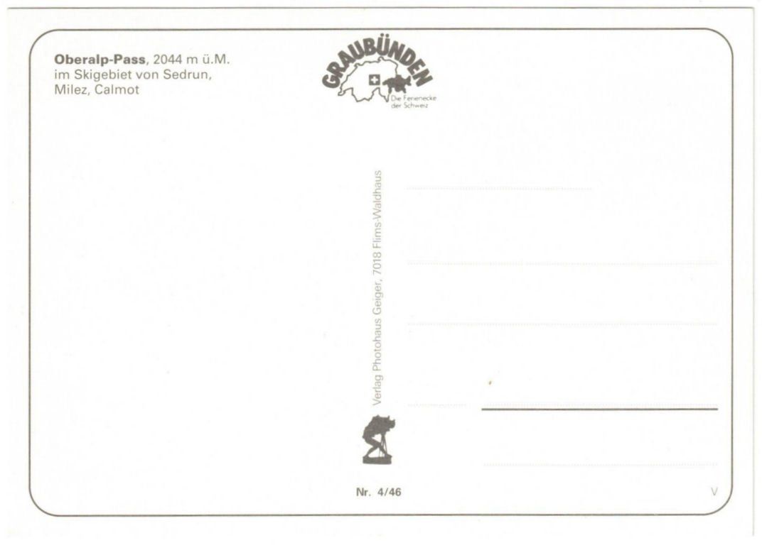 Cartoline postali: Oberalp - 4 Bild AK Oberalp-Pass – Usato da Binningen venduto da Mountainrider 1