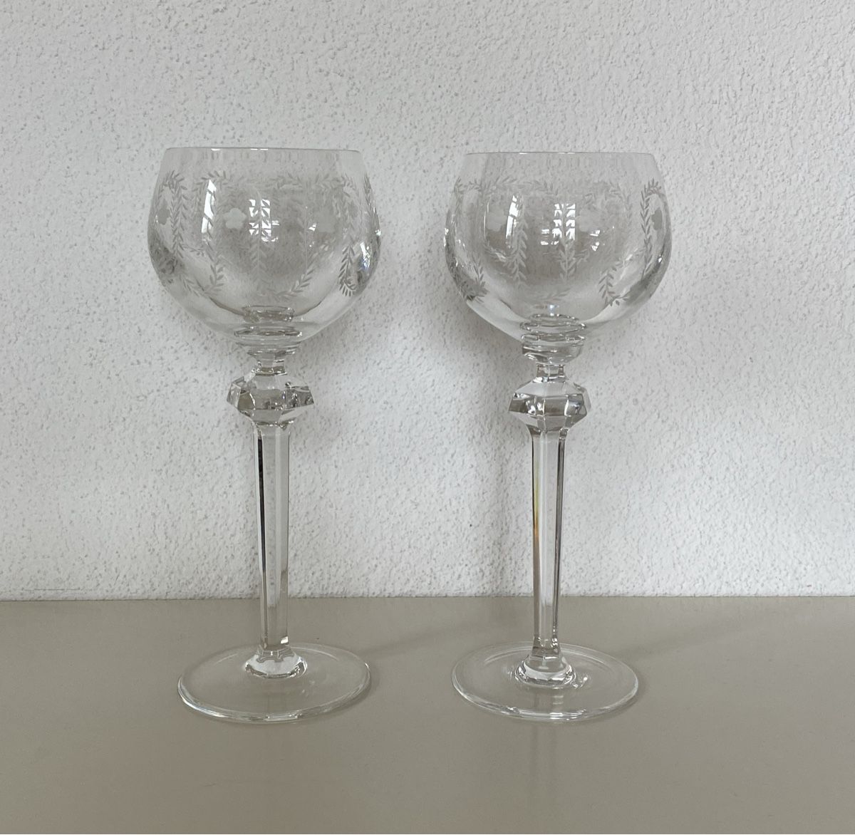 Gläser: 2 x Gläser Weinglas Kristall Glas – Neu (gemäss Beschreibung) aus Aarau von Ahoffa
