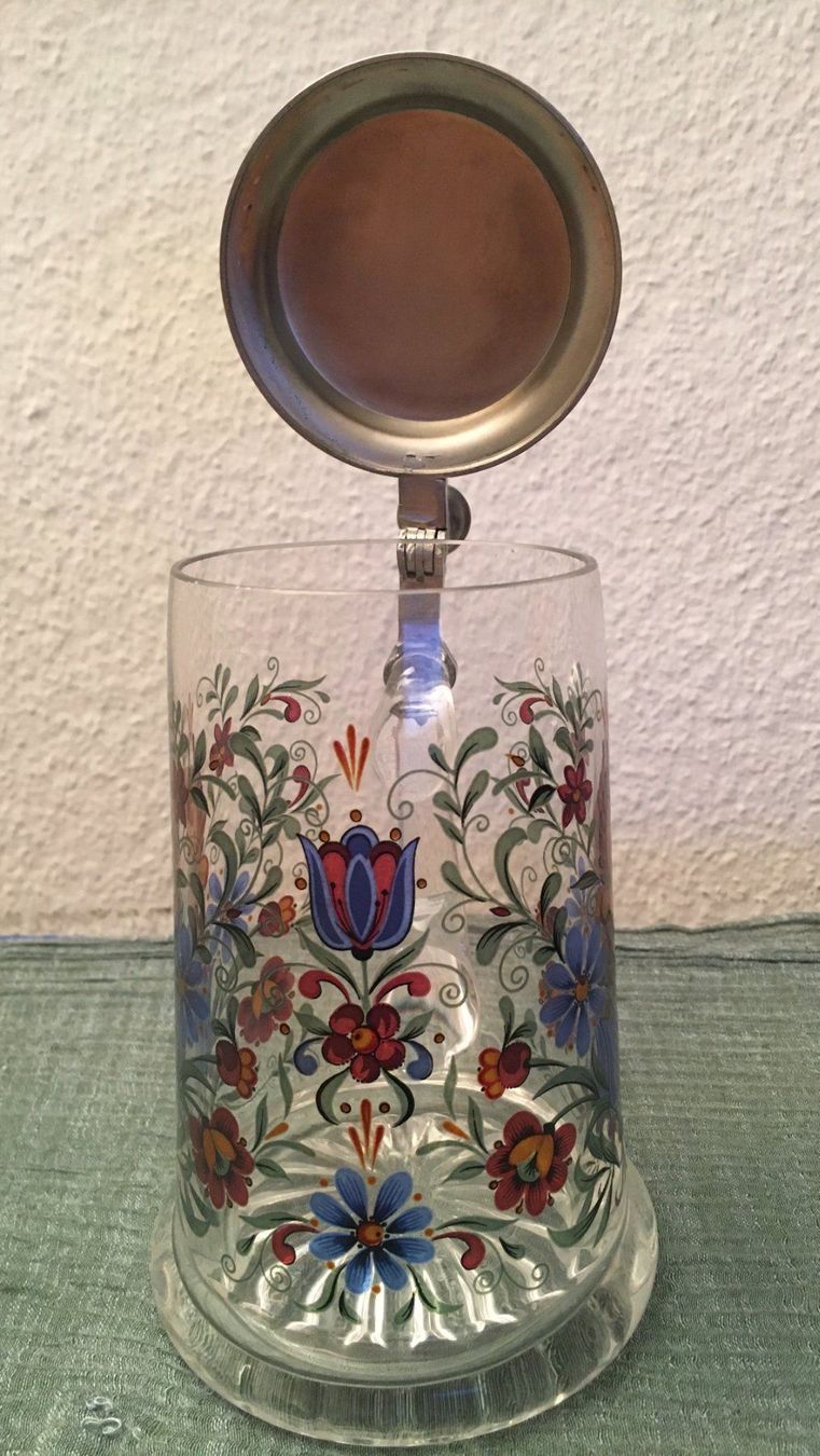 Bicchieri: Bierkrug mit Zinndeckel / Handarbeit – Usato da Zürich venduto da loriana 1