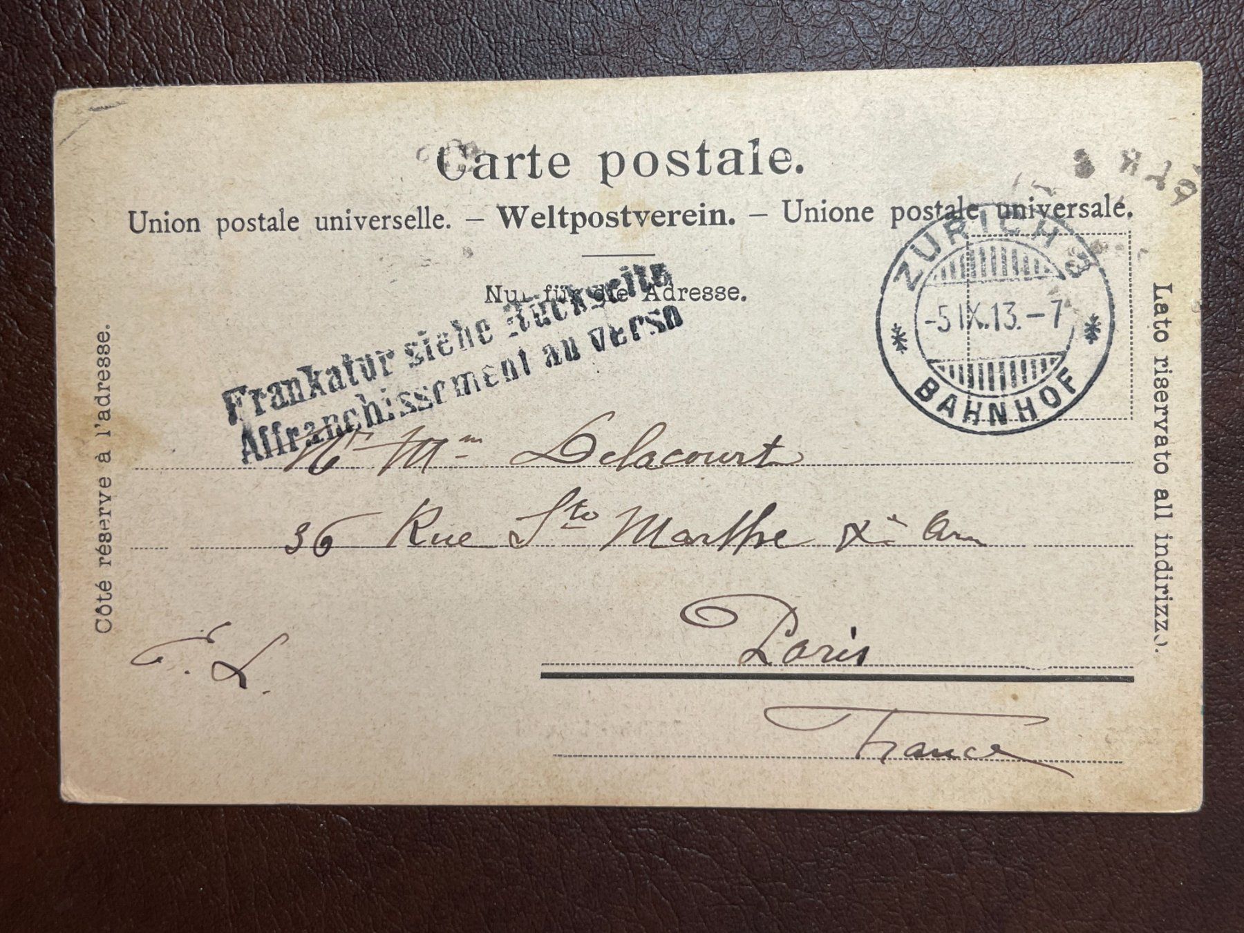 Cartoline postali: Ak Zürich - Utoquai - 1913 – Usato da Steg VS venduto da _vinci_ 1