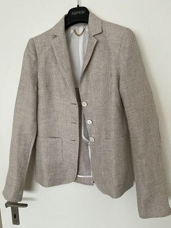 ONORATI Italy 100% Leinen Jacke Blazer Gr 34, it 38 Beige