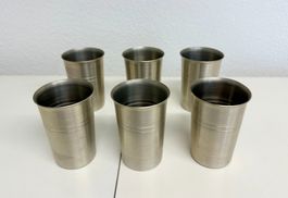6 Becher SKS-Zinn 95 Prozent gebraucht guter Zustand