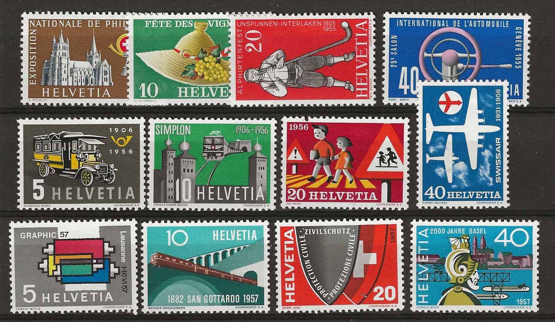 Tutti i francobolli: CH320 - Propagande 1955-1957 ** – Usato da Trélex venduto da Phil_Albert