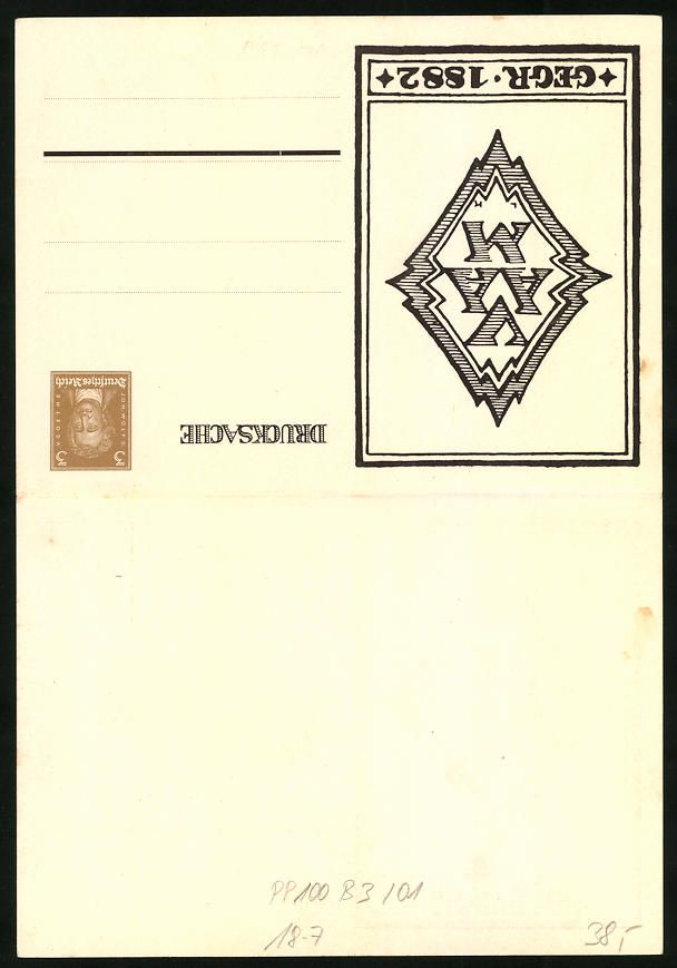Cancelleria postale: Klapp-AK Ganzsache PP100B3 /01: Wappen d – Usato da Berlin venduto da bartko-reher 1