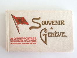 24 historische Postkarten von Genf in einem Büchlein