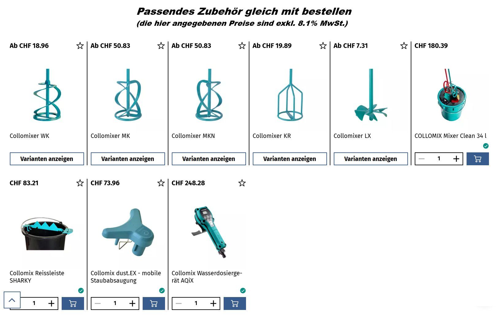 Alle Maschinen: Collomix Handrührwerk XQ 1 HF – Neu und originalverpackt aus Koppigen von Bracher_Mail-House 4