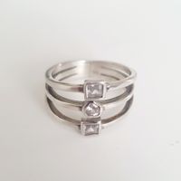 Schöner Silberring 925 mit Zirkonia, Grösse 16.8 mm💍