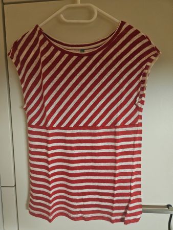 Benetton Oberteil rotweiss gestreift weit Gr. XS