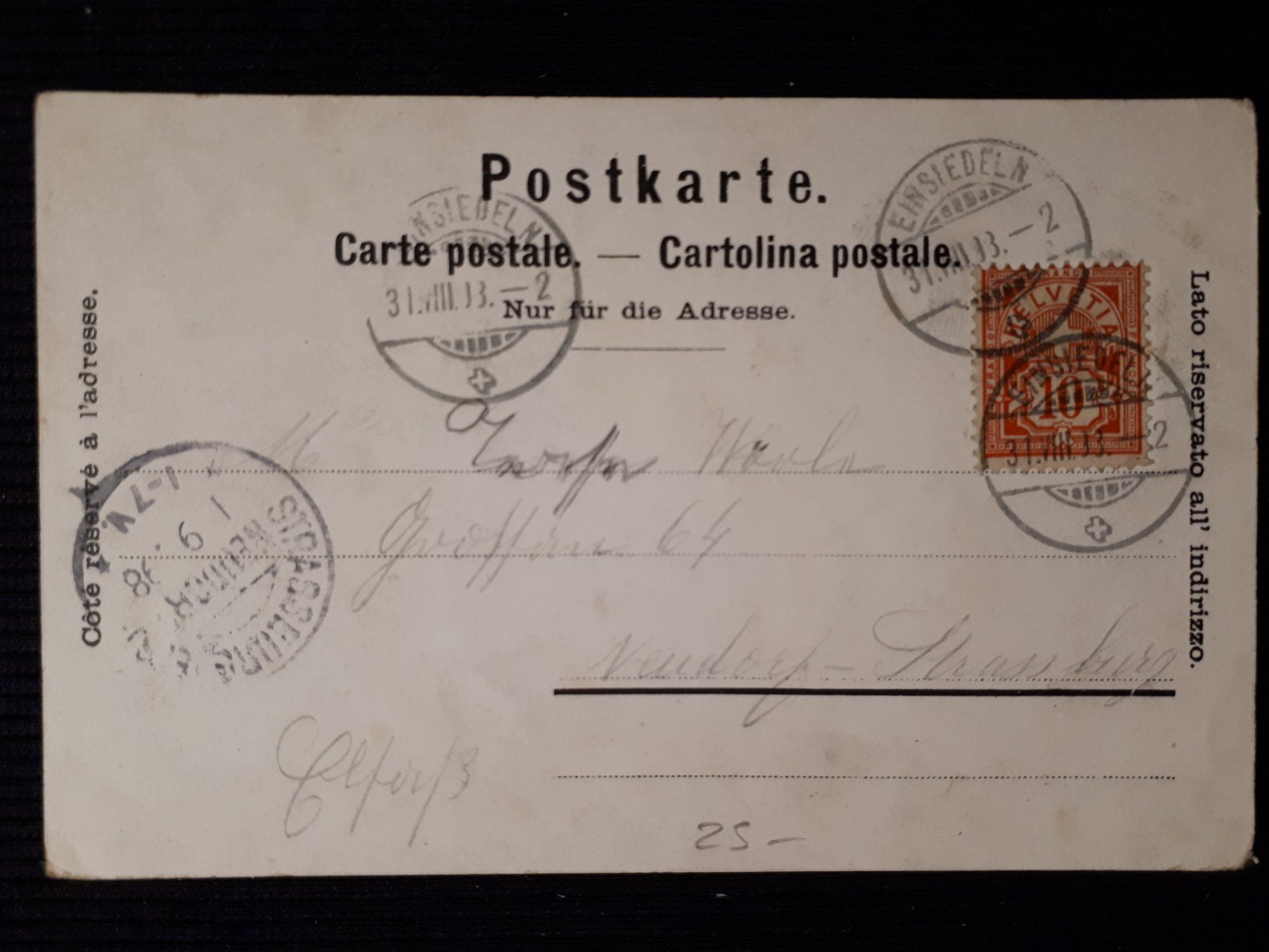 Cartes postales: EINSIEDELN 1898 ! EINIGE MÄNGEL – D'occasion à Ponto Valentino par giorgia06 1