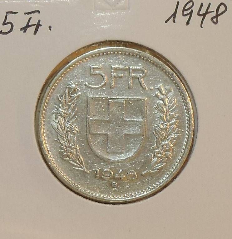 Tutti le monete: 5 Franken 1948 – Usato da Gommiswald venduto da Malediven2025