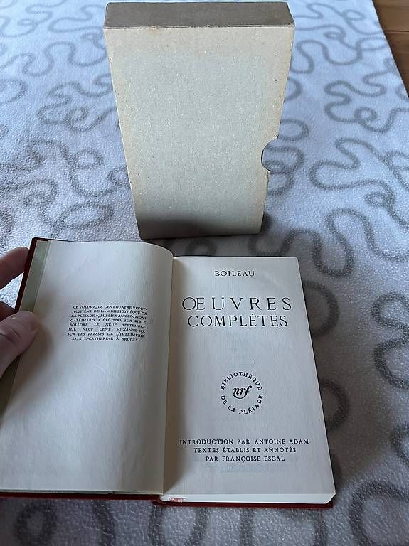 Livres: A vendre, Oeuvres complètes de Boileau, Pléiade – D'occasion à Salins par fec_8tq9