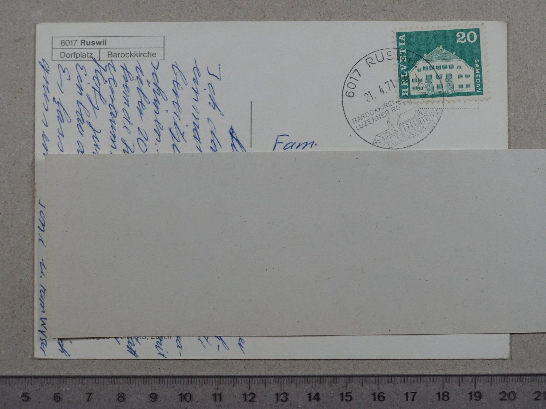 Cartoline postali: Ruswil, 1971 – Usato da Lenzburg venduto da fh1 1