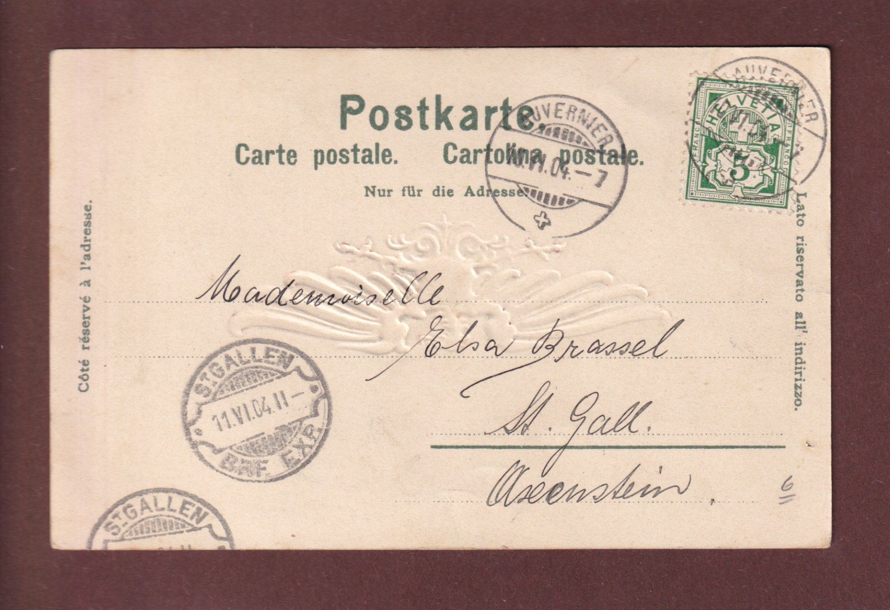 Cartoline postali: NEUCHÂTEL - Multivues - 1904 – Usato da Pully venduto da nicecards 1