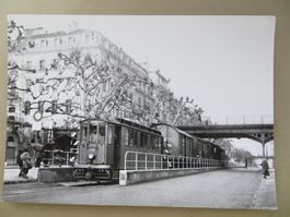 Alte Foto-Ansichtskarte Güterzug Genf 1946
