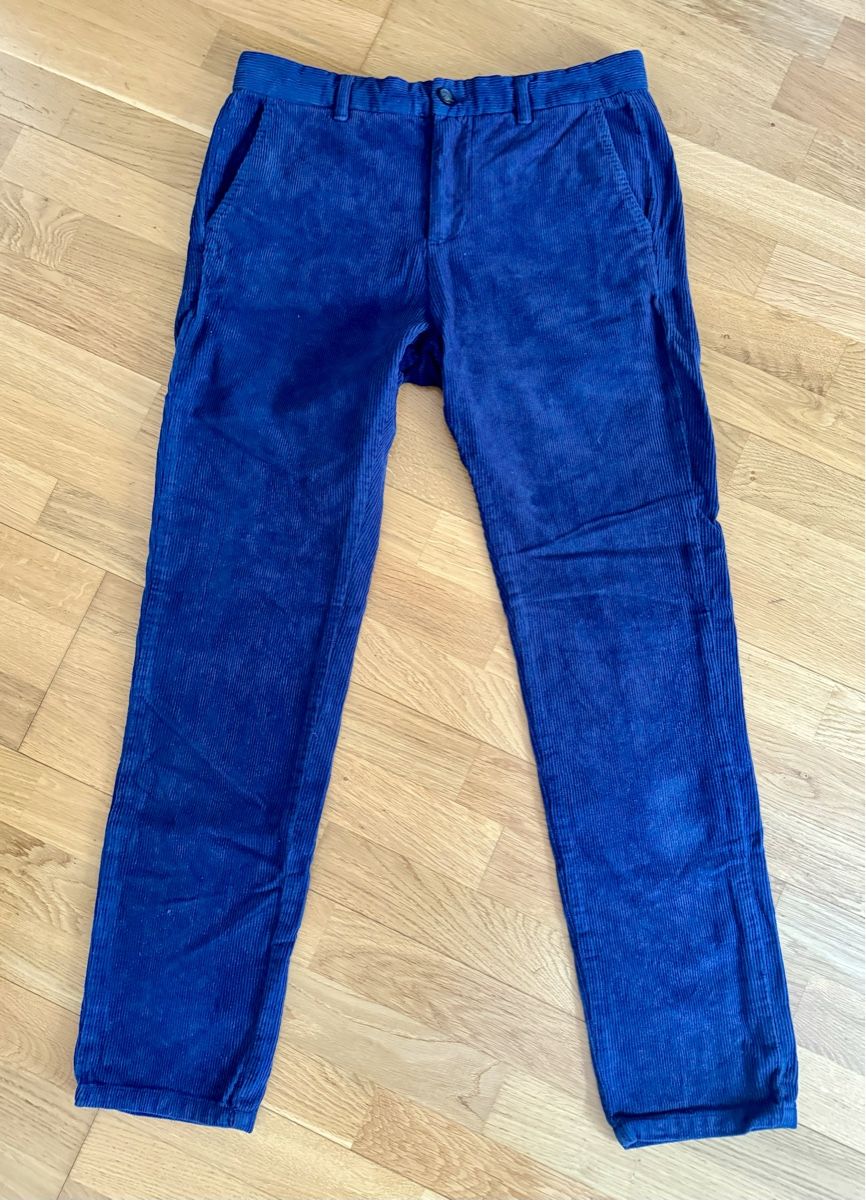 We Hosen: Chinohose Manchesterstoff blau WE – Gebraucht aus Basel von superbusi