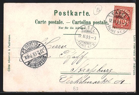 Cartes postales: Litho Basel, Spalen-Thor, Geschäft Juli – D'occasion à Berlin par bartko-reher 1
