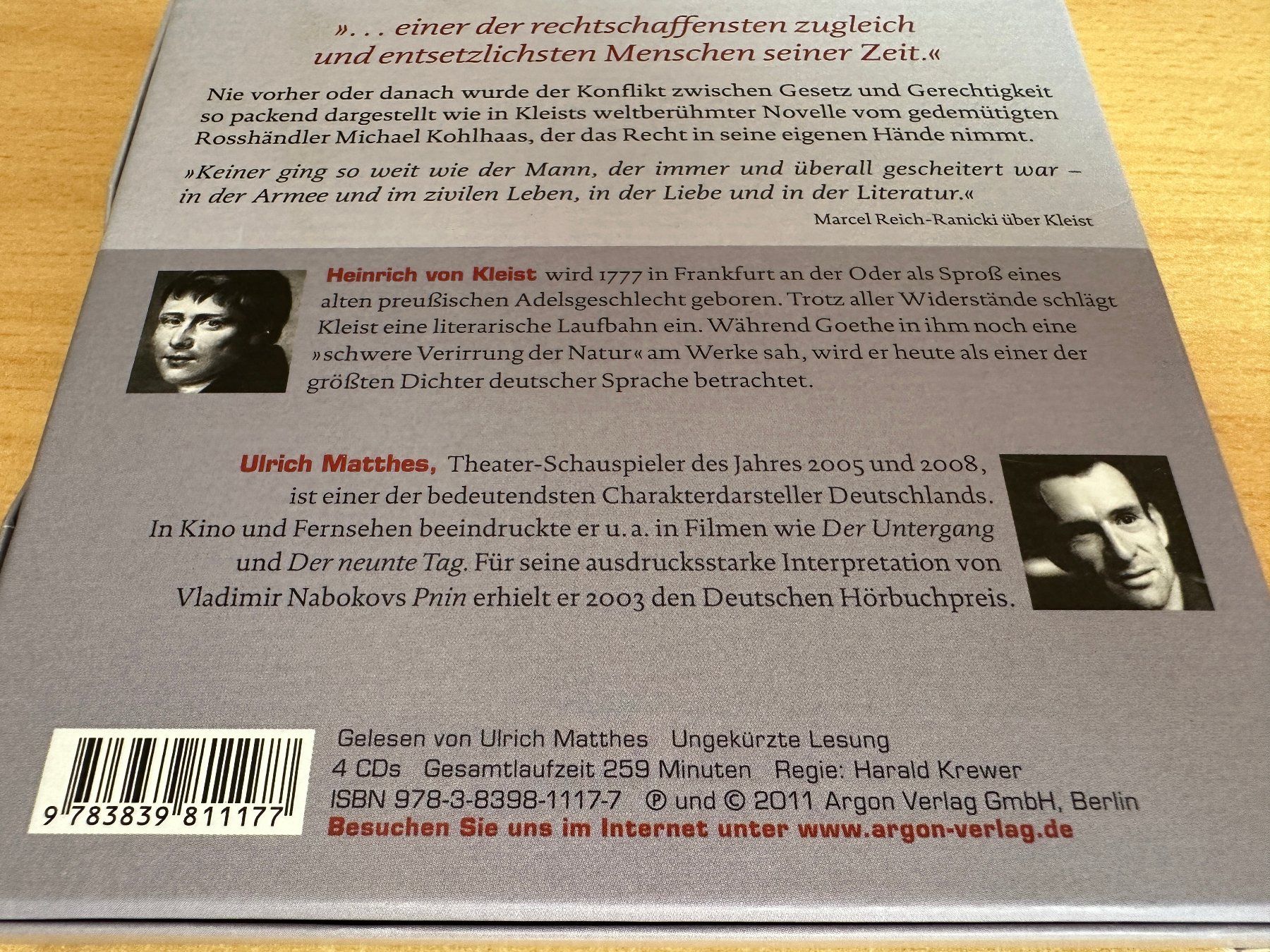 Audiolibri: Heinrich von Kleist - Michael Kohlhaas - 4 CD – Usato da Rikon im Tösstal venduto da Alpenmutz 1