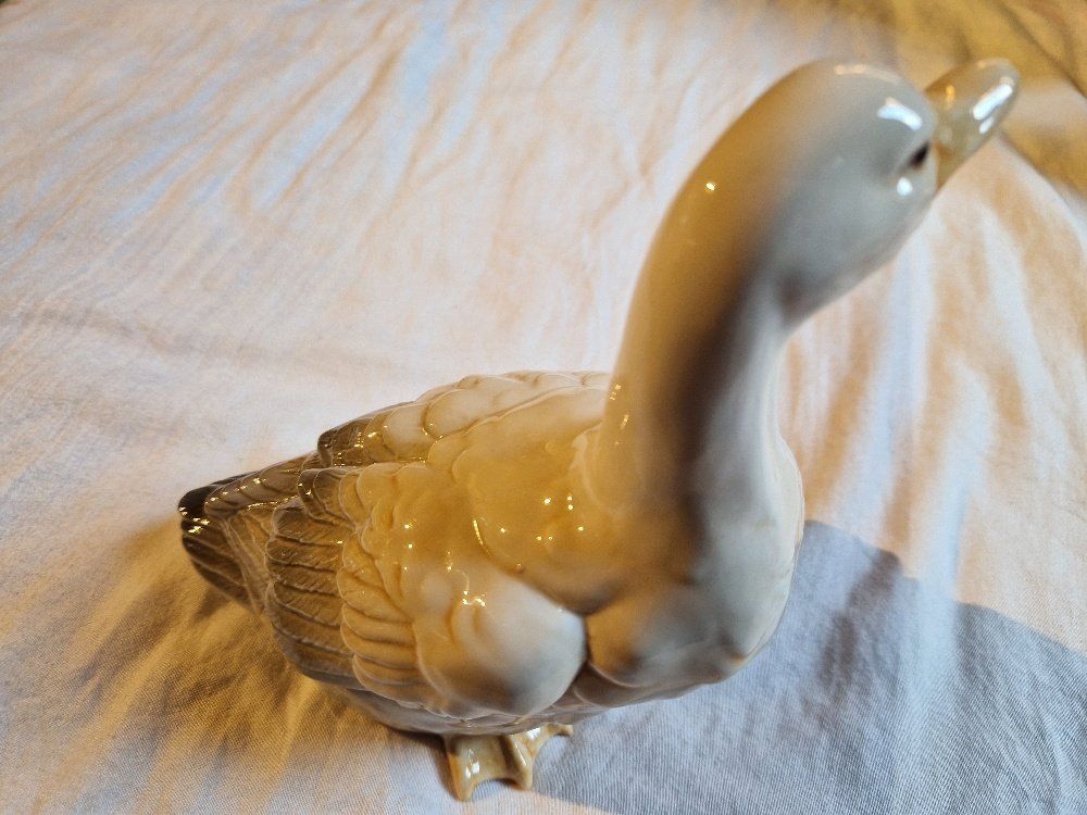 Statuette: Gans aus Steingut, wunderschön gearbeitet und Bemalt – Usato da Brittnau venduto da Zibu 1