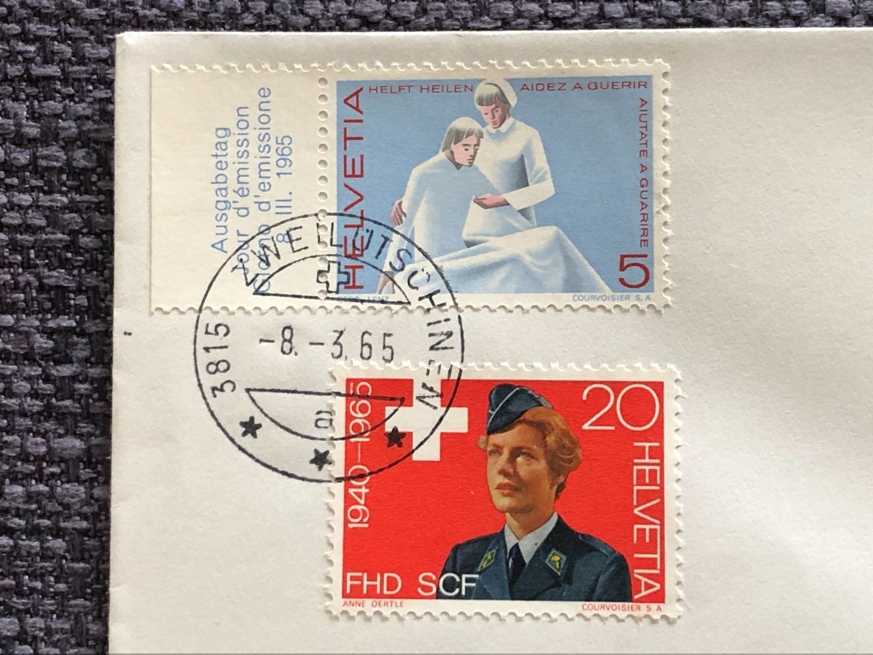 Couverts & Versandtaschen: Werbemarken 1965: Umschlag FDC – Gebraucht aus Biel/Bienne von TomBaBi 2