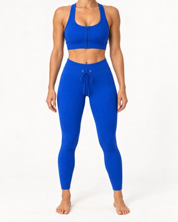 Sport Set Damen Blau gerippt Neu und originalverpackt