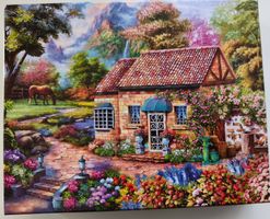 1000 Puzzle HUADADA, Home sweet, Cottage im Grünen