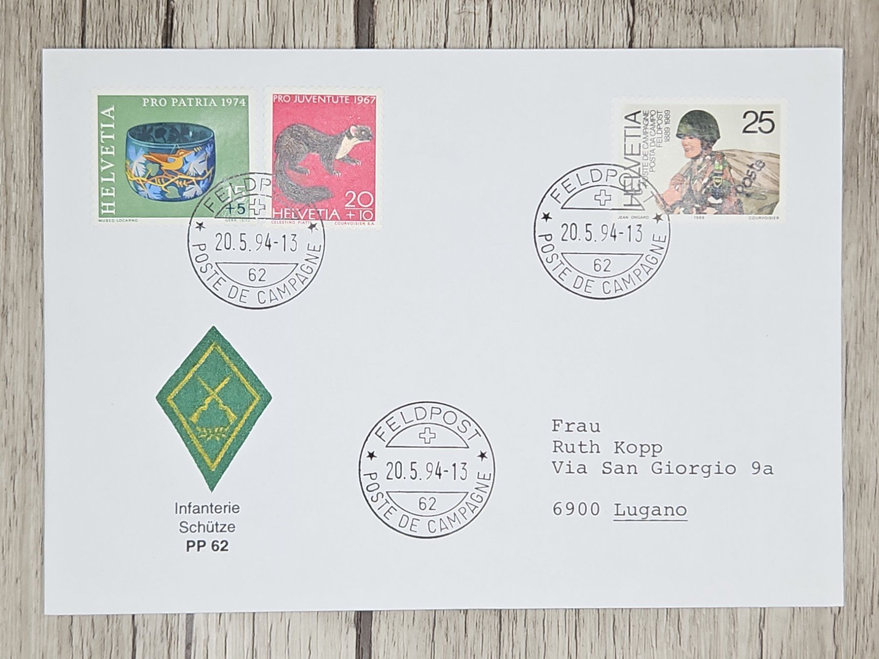 Tutti i francobolli: CL09 Enveloppe + Timbre Suisse 1994 – Usato da Cousset venduto da Patrick_Collections