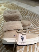 U.S. Polo Assn. Stiefel beige mit Lammfell neu Grösse 38