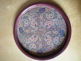 Dekoratives Tablett, orientalisch, rund, Ø 33 cm - Vintage