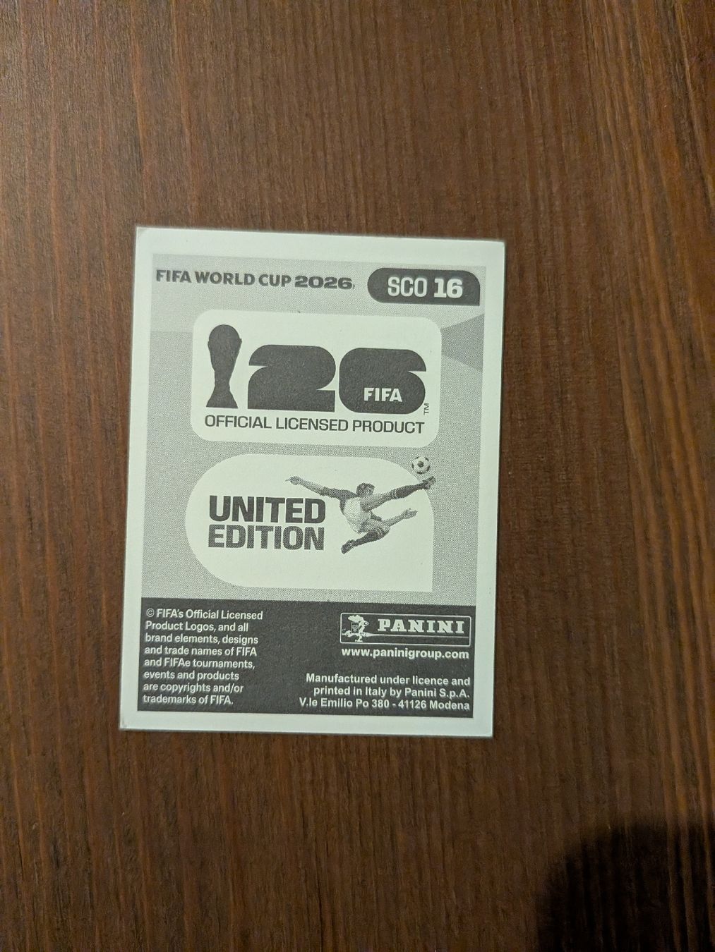 Panini Sammelbilder & Trading cards: Panini Bild SCO 16 – Gebraucht aus Eschenbach SG von SanFranciscoCalifornia 1