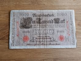 Reichsbanknote 1000 Mark Berlin 21. April 1910 Rotes Siegel