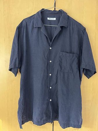 Loro Piana Original Leinen Hemd Gr L Leinenhemd kurzarm blau