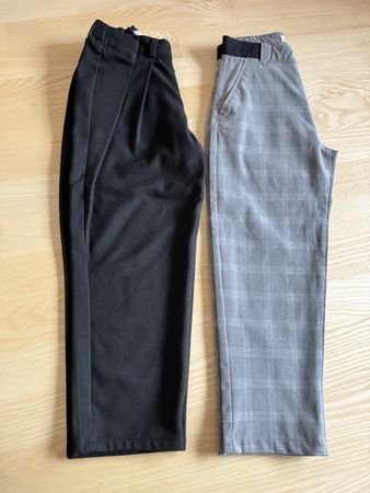 Hose-Set: Elegante Bundfaltenhose & Karo Hose, Gr. 128