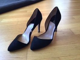 Elegant black suede pumps 40 heels elegant sexy open
