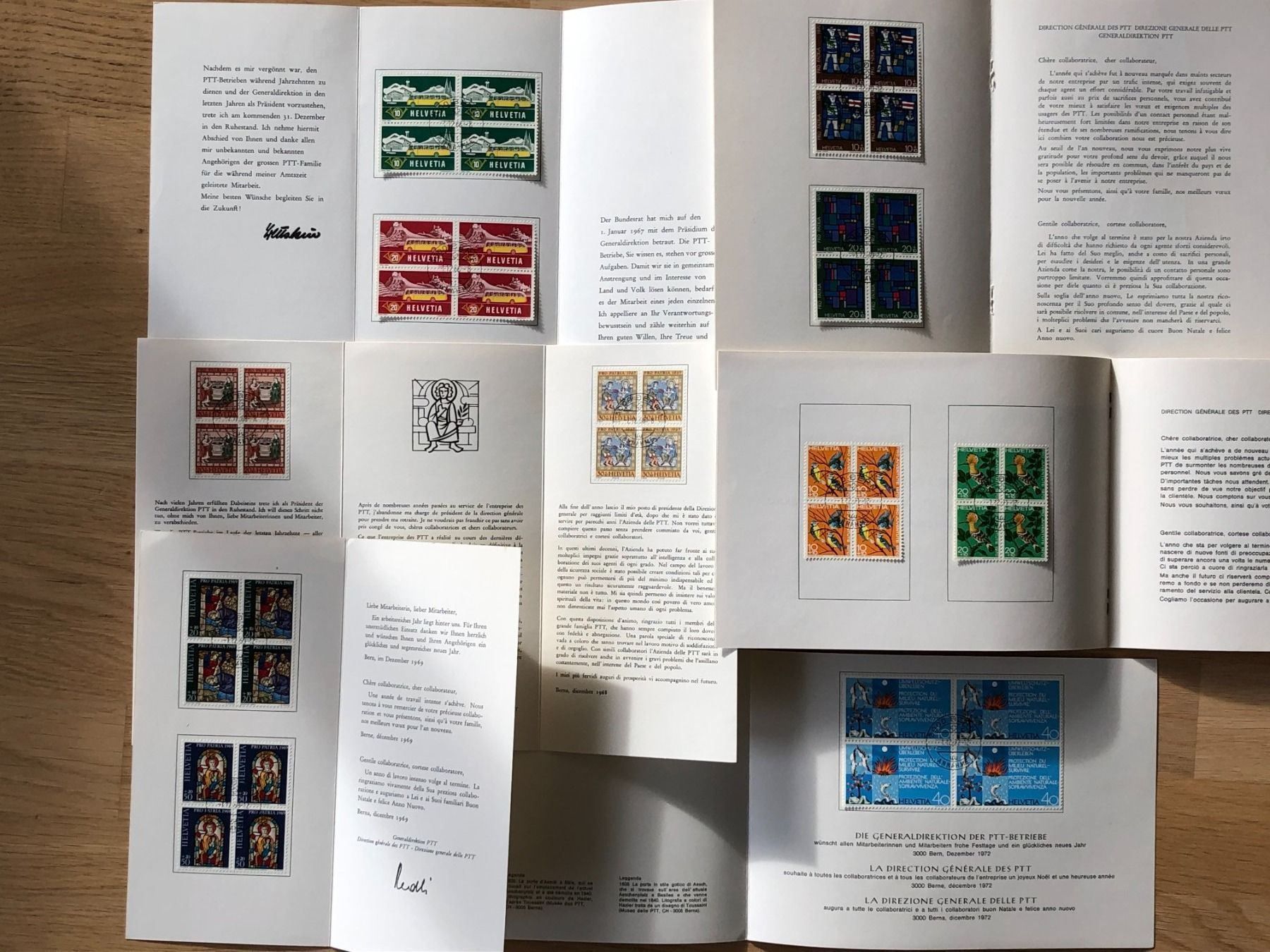 Alle Briefmarken: Neujahrswünsche der PTT von 1966 - 2001 – Gebraucht aus Biel/Bienne von TomBaBi 1