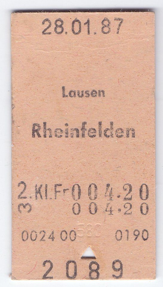 Tickets: Billette Lausen - Rheinfelden – Gebraucht aus Langenthal von Sammlungs_aus