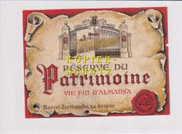 Etikette - Réserve du Patrimoine (Almansa) /bd