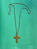 Vergoldet Kreuz mit Kette (4.5 x 3 cm)