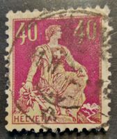 CH SITZENDE HELVETIA mit SCHWERT /40 1908 / glattes Faserpa