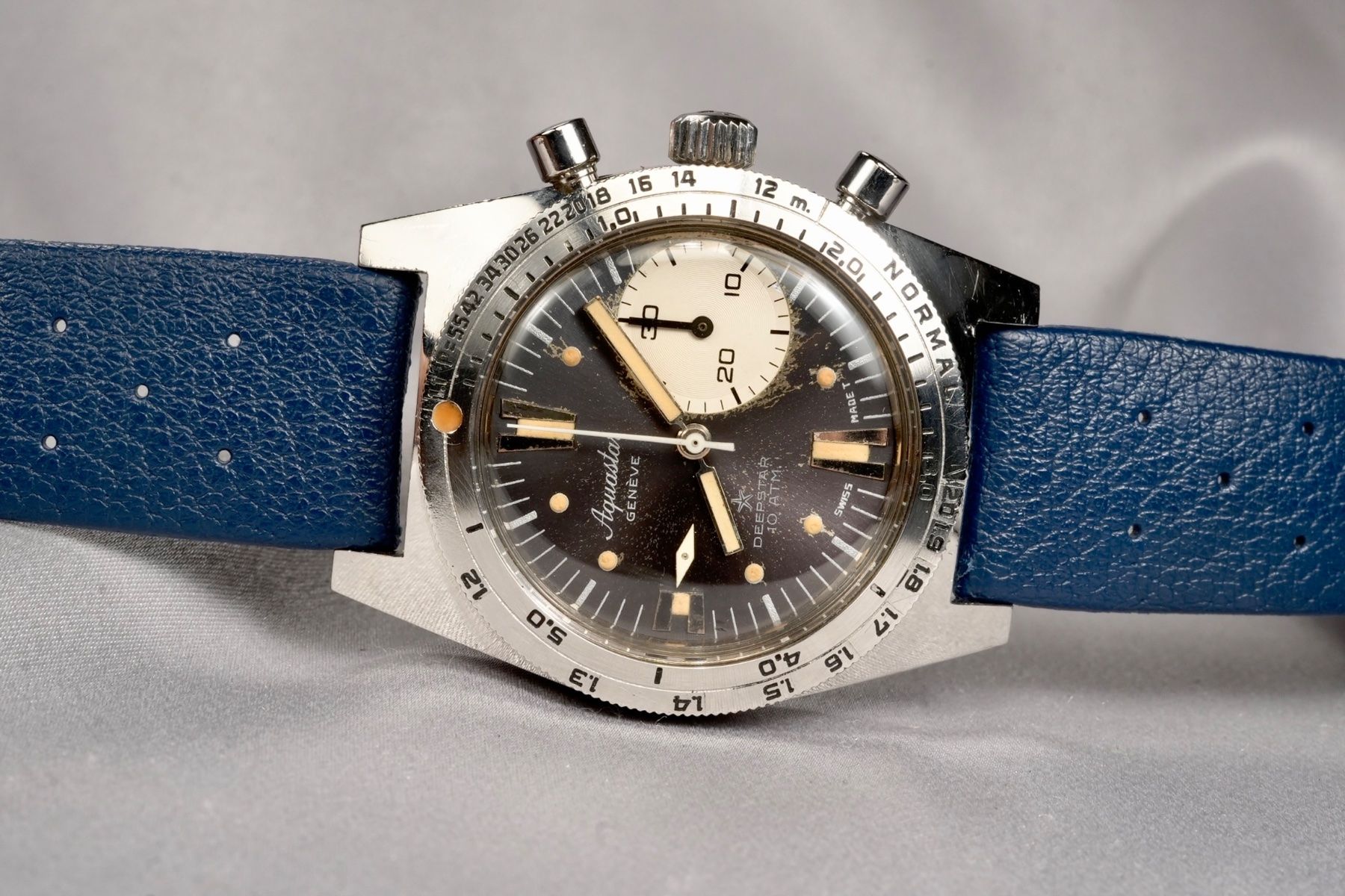 Aquastar Orologi: Aquastar - Deepstar 10 Atm.Gen I Diver Chronograph – Usato da Morcote venduto da chronoservice 9