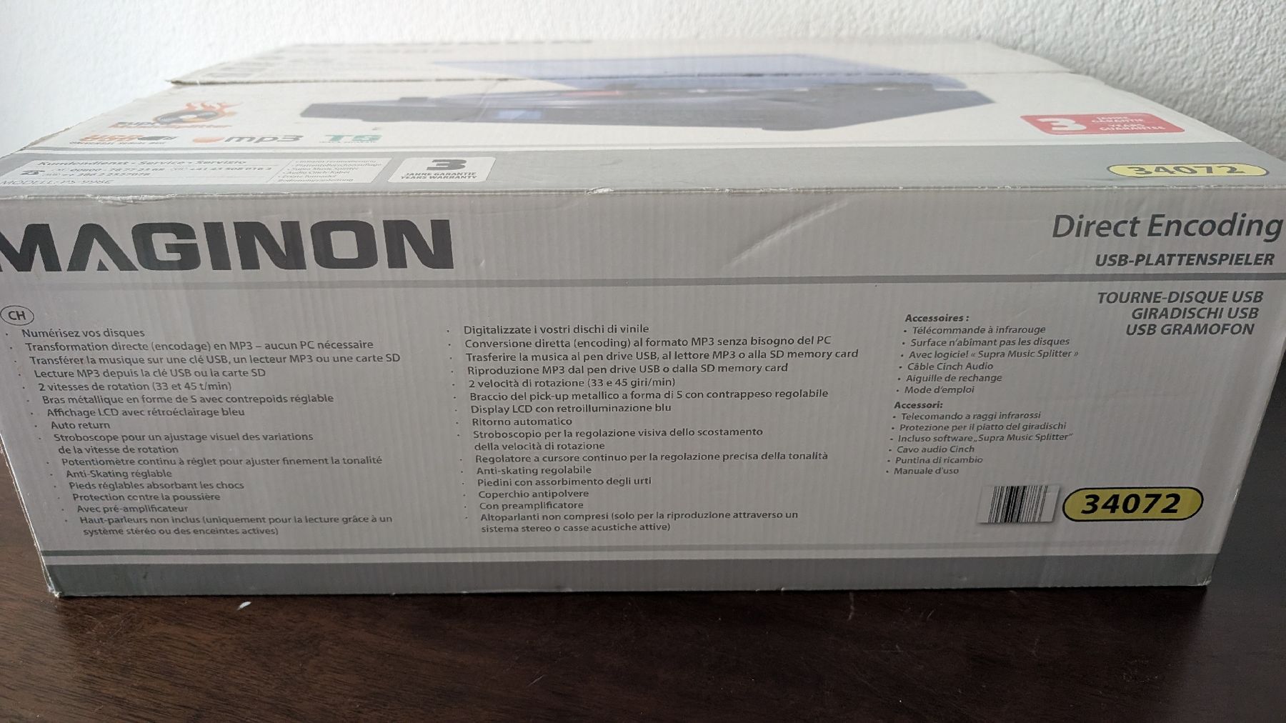 Tourne-disques: MAGINON PS 998e Plattenspieler USB Direct Encoding neu – Neuf avec emballage d'origine à Rorschach par Obi-Wan85 1