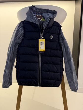 Petit Bateau 3-in-1, dünne Regenjacke & Weste, Gr. 128, Neu
