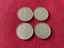 Vier seltene Münzen: 1 Deutsche Mark 1950 - Deutschland!