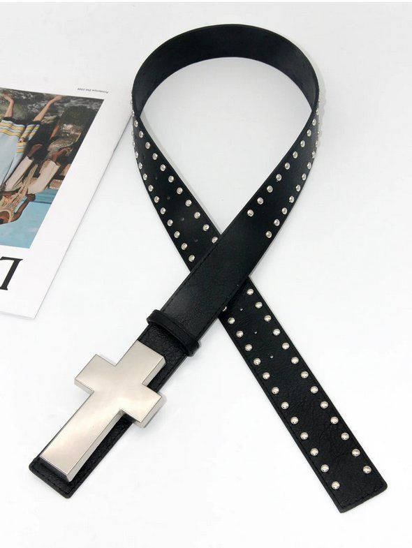 Cinture: Schwarzer Gürtel mit Rivet Gothik Punk - Ceinture – Nuovo e nell'imballaggio originale da Lausanne venduto da FASHION-WORLD-SHOP 4